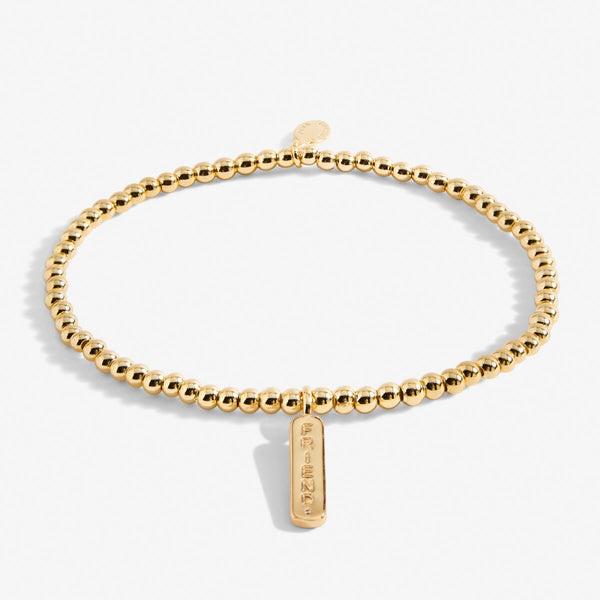 Joma Jewellery gold plated beaded bracelet with hanging friend charm