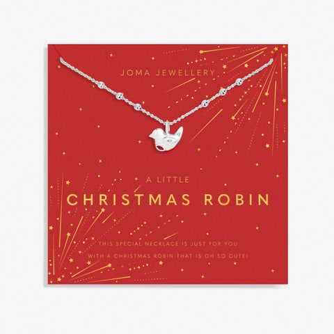 Joma jewellery Christmas necklace with robin charm