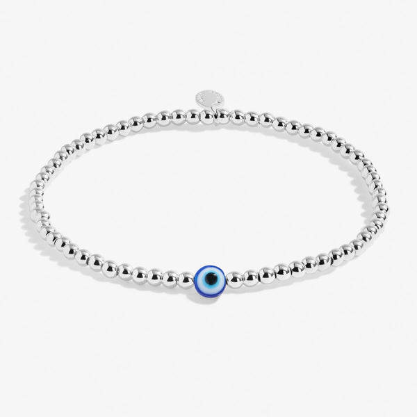 Joma jewellery beaded bracelet with blue spherical charm