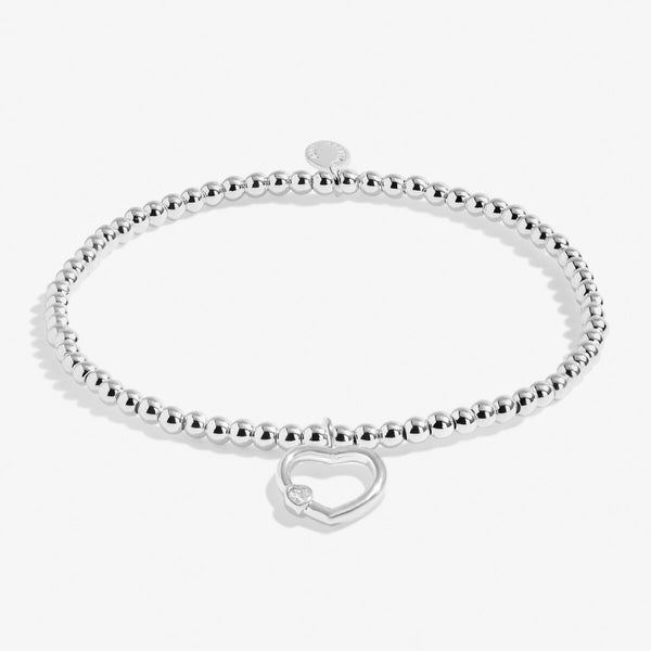 Joma Jewellery stretch beaded bracelet with open heart charm for Granny