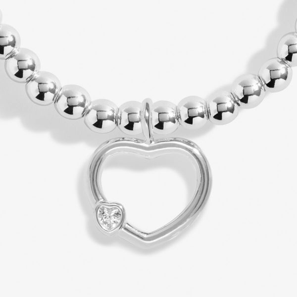 Joma Jewellery stretch beaded bracelet with open heart charm for Granny