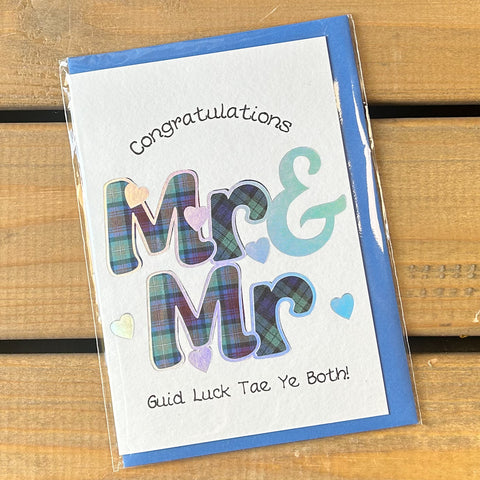 Scottish Wedding Card - Mr & Mr - Tartan