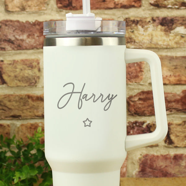 Personalised white insulated travel cup