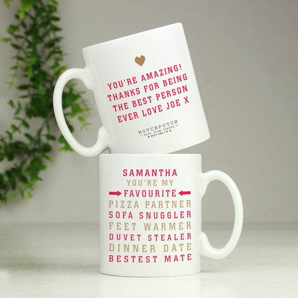 Personalised hotchpotch white ceramic mug