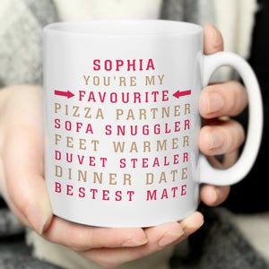 Personalised hotchpotch white ceramic mug