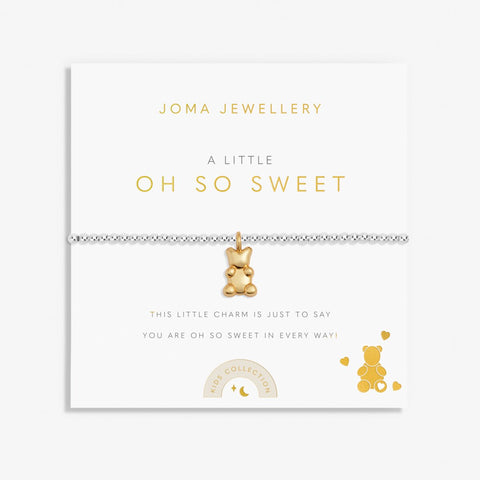 Joma girls beaded bracelet with gold plated bear charm