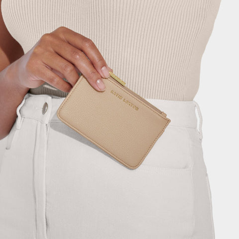 Light taupe Katie Loxton coin and card holder