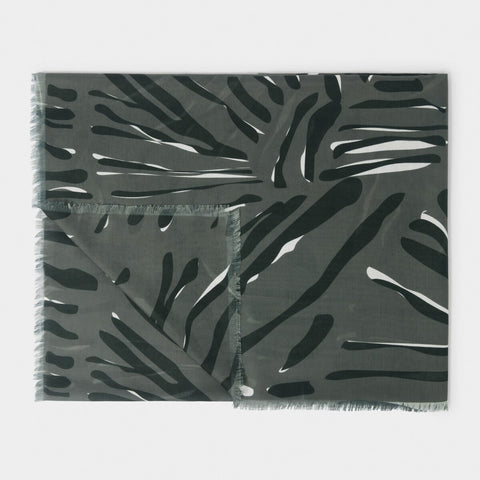 Katie Loxton zebra printed scarf in charcoal and black