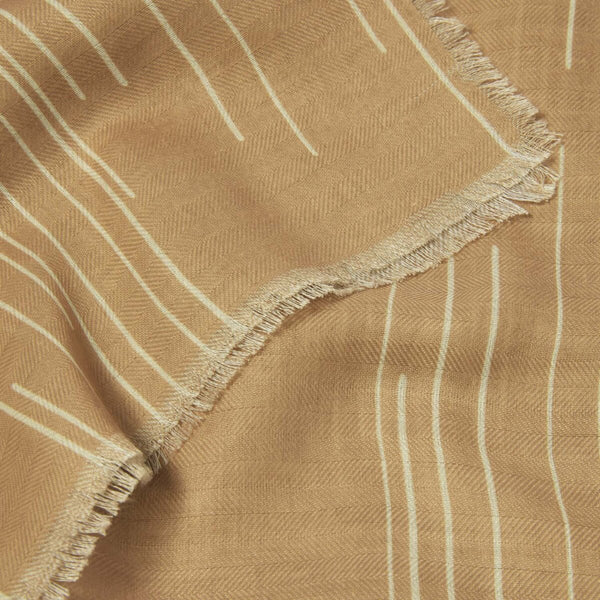 Katie Loxton scarf with dashed line print in camel and off white