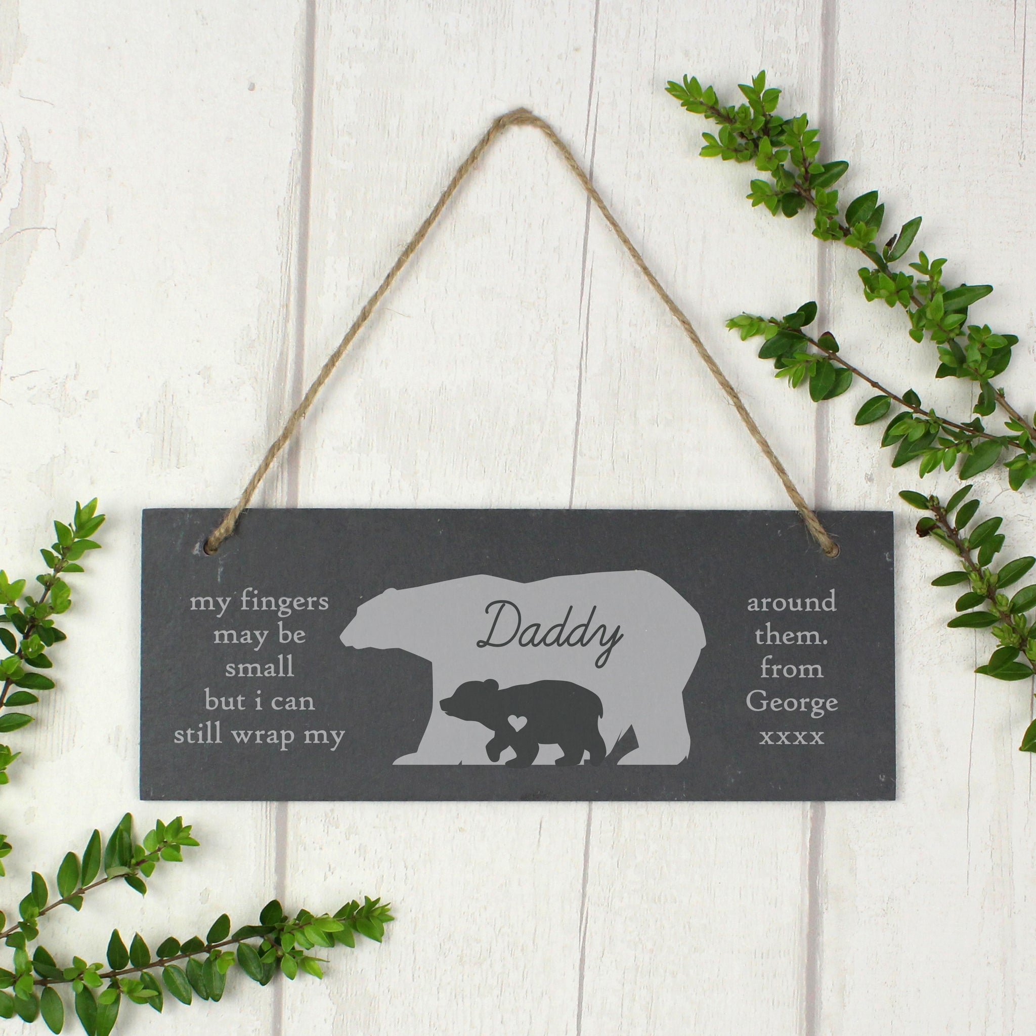 Personalised Slate Bear Sign